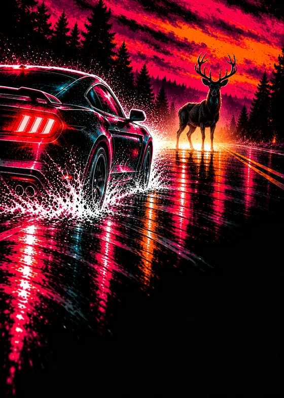 Deer in Headlights card art